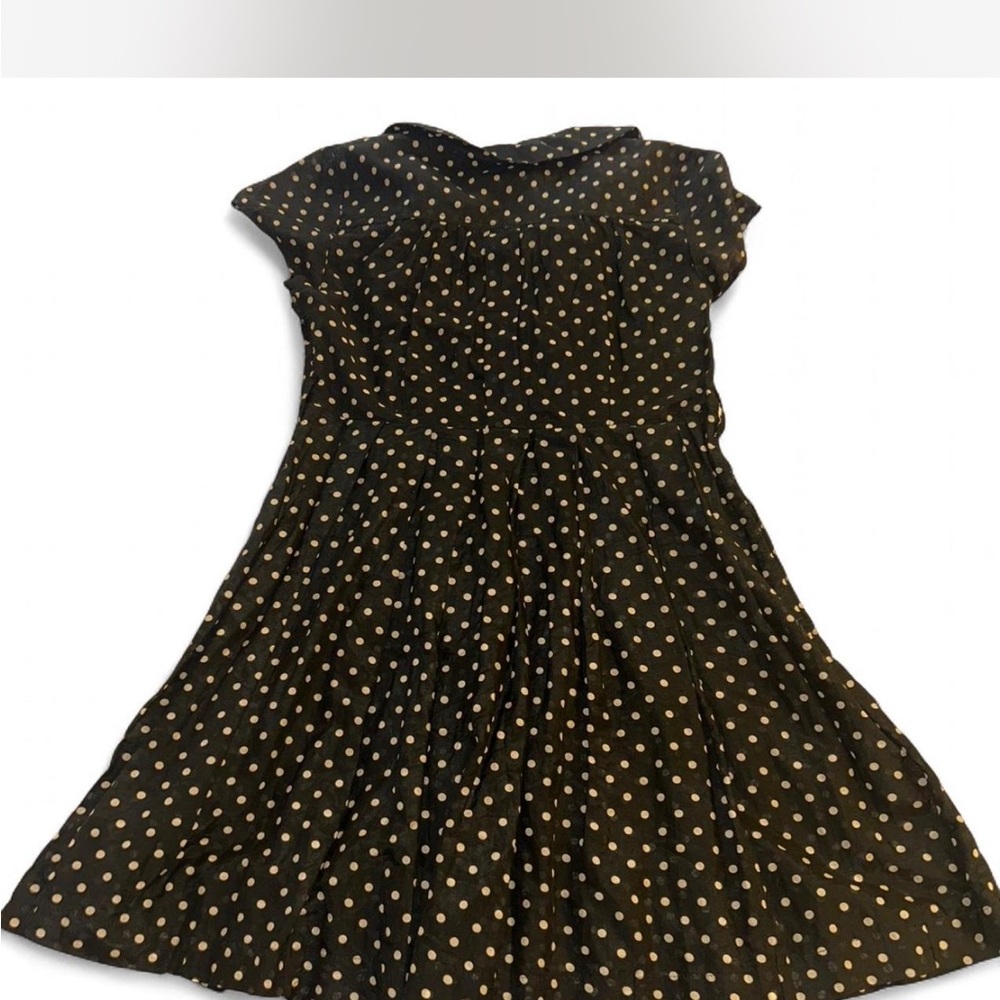 Elegant Black and Gold Polka Dot Mini Dress - Picture 8 of 8